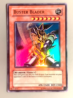 yugioh 1996 Buster Blader PSV-050 Unlimited Edition Ultra Rare Near Mint - Image 3