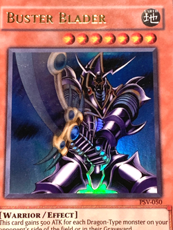 yugioh 1996 Buster Blader PSV-050 Unlimited Edition Ultra Rare Near Mint - Image 4