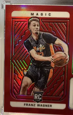 Franz Wagner 2021-22 Obsidian Electric Etch Red Flood RPA Patch Auto Magic MINT! - Image 3