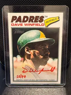 2026 Topps Heritage- Dave Winfield - Real One Auto On Card - Red Ink /77 - Image 1