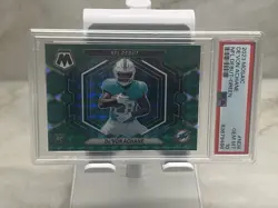 2023 Panini Mosaic- DeVon Achane GREEN- NFL Debut Dolphins RC- PSA 10 - Image 1