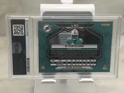 2023 Panini Mosaic- DeVon Achane GREEN- NFL Debut Dolphins RC- PSA 10 - Image 2