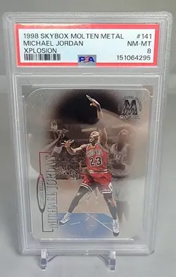 1998 Skybox Molten Metal MICHAEL JORDAN XPLOSION #141 PSA 8 Chicago Bulls POP 9 - Image 1
