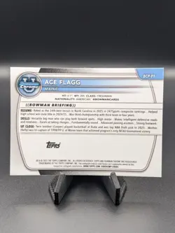 2025-26 Bowman Chrome U #BCP-91 Ace Flagg 1st Bowman Reptilian Refractor | Maine - Image 2