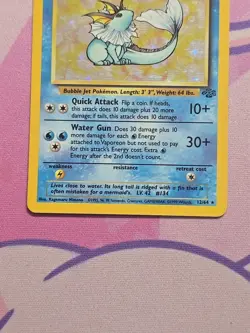 Pokemon Vaporeon Jungle Holo Rare Unlimited 80 HP 12/64 English Card MP - Image 3