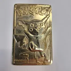 Pokemon 23K Gold Plated PIKACHU Trading Card 1999 Burger King - Image 1