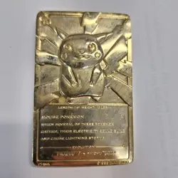 Pokemon 23K Gold Plated PIKACHU Trading Card 1999 Burger King - Image 2