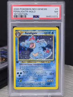 Pokemon Card Feraligatr 1st Edition 5/111 Neo Genesis 2000 Holo Vintage PSA 7 - Image 1