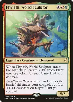 PHYLATH, WORLD SCULPTOR mtg NM-M Zendikar Rising 1 Rare - Image 1