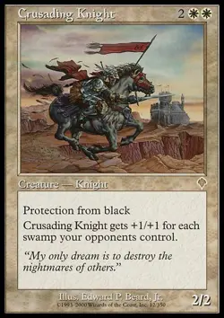 MTG Crusading Knight, Invasion, Heavily Played, English - Image 1
