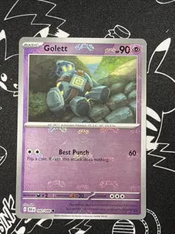 Pokemon TCG Black Bolt Masterball Reverse Holo Golett 42/86 English - Image 2