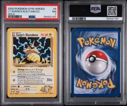 Pokemon TCG Lt. Surge’s Electabuzz Holo PSA 7 Pokemon Gym Heroes Trainer Rare #6 - Image 3