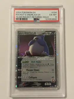 Rocket's Snorlax Ex #104 PSA 6 Pokemon Team Rocket Returns EX-MT English - Image 1