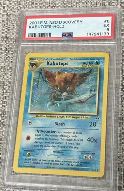 Pokemon Kabutops Neo Discovery Holo Rare Unlimited PSA 5 6/75 English - Image 1