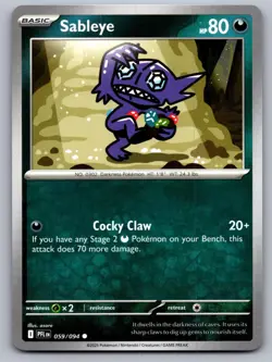 Sableye 059/094 Common Phantasmal Flames Pokemon Near Mint - Image 1