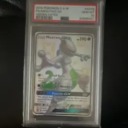 Pokemon Mewtwo GX SV59/SV94 Hidden Fates Shiny Vault Holo PSA 10 2019 TCG - Image 1