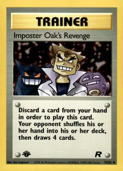 Pokemon TCG Team Rocket 1st Edition #76/82 Imposter Oak's Revenge - Image 1