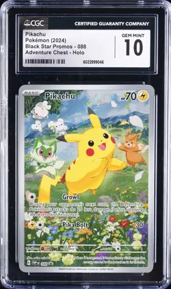2024 POKEMON BLACK STAR PROMOS ADVENTURE CHEST - HOLO PIKACHU CGC 10 GEM MINT - Image 1