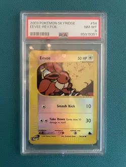 2003 Pokemon Skyridge Eevee Reverse Foil Holo PSA 8 #54 - Image 1