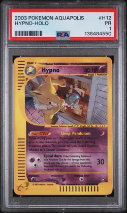 2003 POKEMON AQUAPOLIS #H12 HYPNO-HOLO PSA 1 - Image 1
