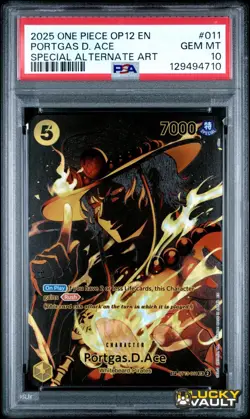 PSA 10 2025 One Piece OP12 English Special Alternate Art #011 Portgas D Ace - Image 1