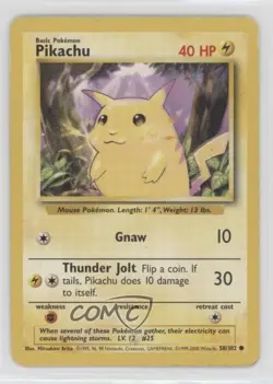 Pikachu 1999-2000 Printing Pokemon Base Set #58 1999 - Image 1