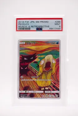2018 Pokemon Pysduck Gengar Scream Munch Retrospective JPN Full Art 286 PSA 9 - Image 1