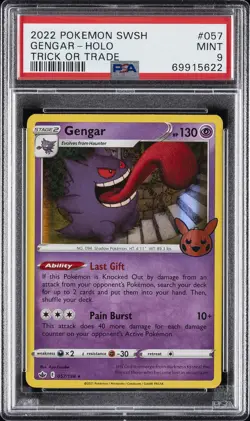 2021 POKEMON SWORD & SHIELD CHILLING REIGN TRICK OR TRADE 2022 GENGAR-HOLO PSA 9 - Image 1