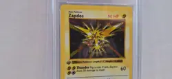 Pokemon -Zapdos- Holo 1st First Edition SHADOWLESS #16/102 - Base Set - PSA 7 - Image 2
