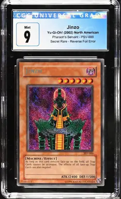CGC 9 MINT Jinzo PSV-000 Secret Rare Reverse Foil Error Yugioh - Image 1