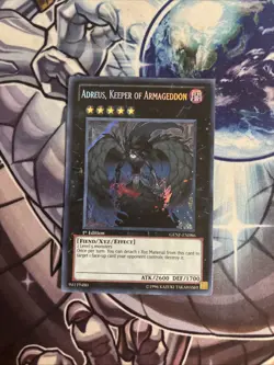 (SRH) Yugioh Adreus, Keeper Of Armageddon GENF-EN086 Secret Rare 1st Ed VLP - Image 1