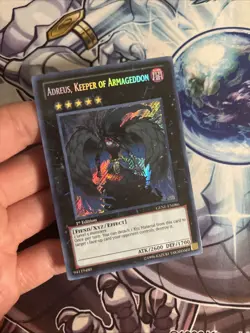 (SRH) Yugioh Adreus, Keeper Of Armageddon GENF-EN086 Secret Rare 1st Ed VLP - Image 2