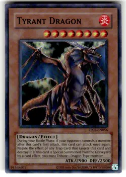 Yugioh! Tyrant Dragon Super Rare Near Mint Unlimited RP02-EN056 (Reprint) - Image 1