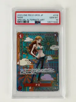 2023 One Piece OP05 Nami OP01-016 Special Alt Art SP Japanese PSA 10 Gem Mint - Image 1