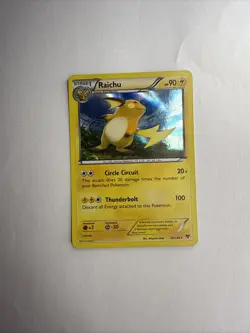 Pokemon TCG Raichu XY Base Set Holo Rare Card 43/146 LP Condition - Image 1