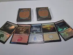 MTG Magic the Gathering Foil Land Cards Lot of 50 – 10 Each Color – NM/M/LP - Image 2