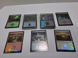 MTG Magic the Gathering Foil Land Cards Lot of 50 – 10 Each Color – NM/M/LP - Image 4