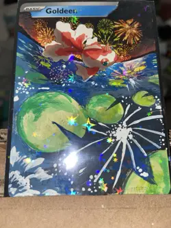 Goldeen Pokemon Full Art Painted ACEO custom Collectable Display Card - Image 1