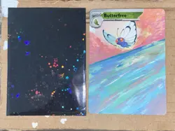 Butterfree Full Art Custom Hand Painted Acrylic ACEO Collectable Display Card - Image 2