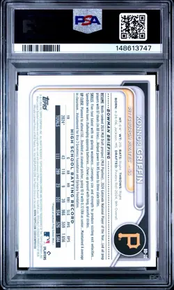 2024 Bowman Draft 1st Konnor Griffin Pittsburgh Pirates #BD22 Gem Mint PSA 10 - Image 2