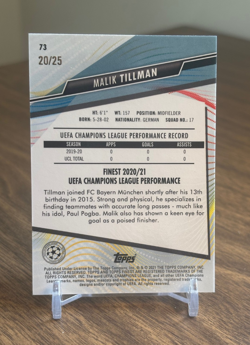 Malik Tillman 2020-21 Topps Stadium Club Chrome UCL #3 Orange /25 Rookie RC - Image 2