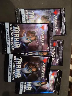 Five (5) Magic The Gathering Tarkir Dragon Storm Booster Packs - Image 1