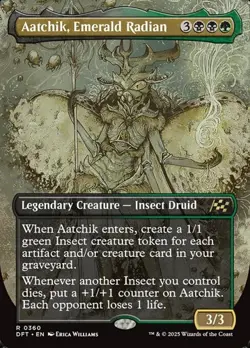 Aatchik, Emerald Radian - Foil Extended Art DFT NM MTG - Image 1