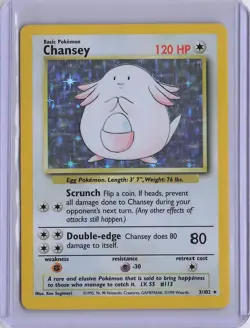 Chansey 3/102 Holo Holo Rare Base Set Unlimited Pokemon Holo Lightly Played - Image 1
