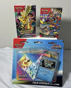 Pokemon Lot of 3 Items Ascended Heroes, Mega Evolutions & Prismatic Evolution - Image 1