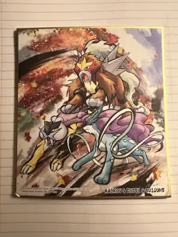 Pokemon Shikishi Art Entei/Raikou/Suicune #13 Excellent Condition See Pictures - Image 1
