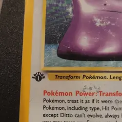 Pokemon Ditto Holo Rare Fossil 3/62 The Pokemon Company 1999 Keiji Kinebuchi - Image 5