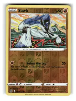 Sawk 081/172 Common Brilliant Stars Pokemon Reverse Holo Lightly Played - Image 1