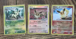 Pokemon Leafeon 24/100 & Eevee 62/100 Reverse Holo Foil Platinum & Flareon Holo - Image 1