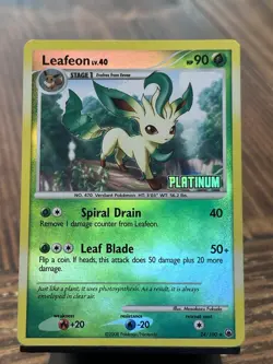 Pokemon Leafeon 24/100 & Eevee 62/100 Reverse Holo Foil Platinum & Flareon Holo - Image 4